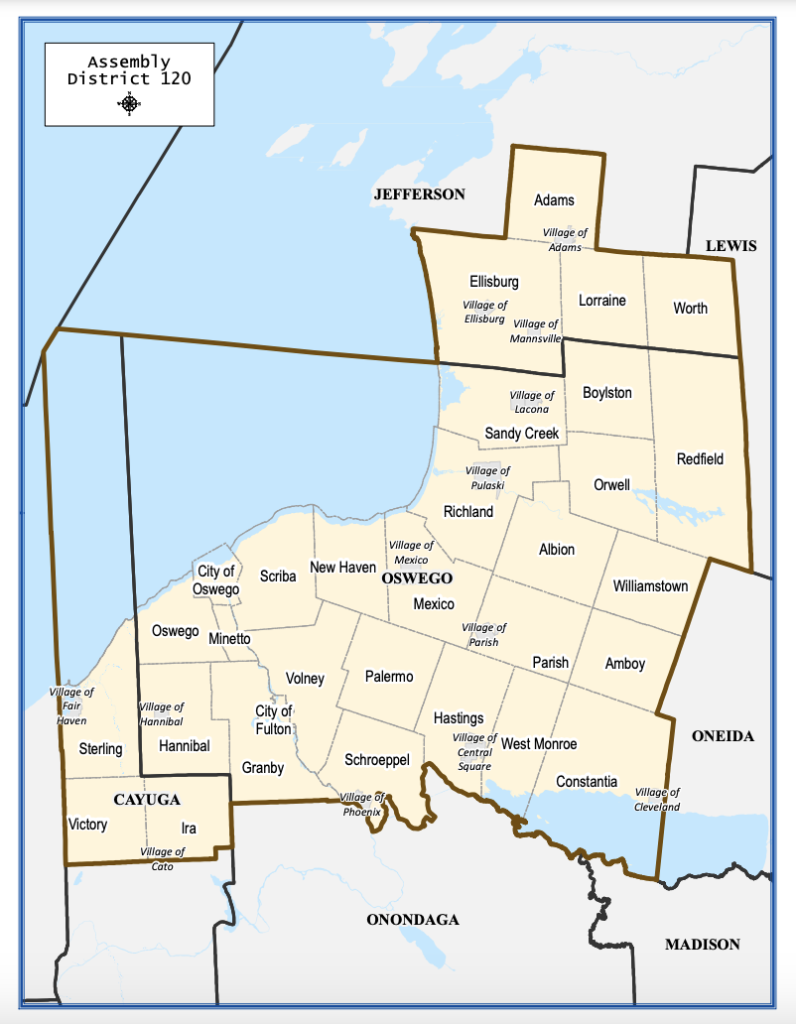 Democratic Women of Cayuga County New York Assembly District 120 Map