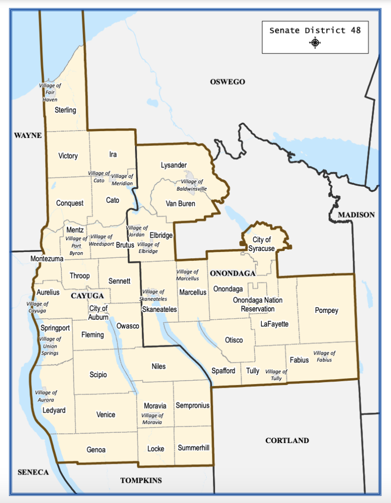 Democratic Women of Cayuga County New York Senate District 48 Map