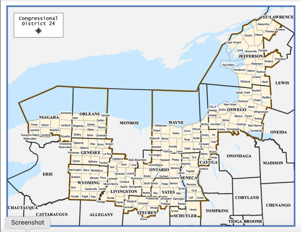 Democratic Women of Cayuga County US Congressional District 24 Map